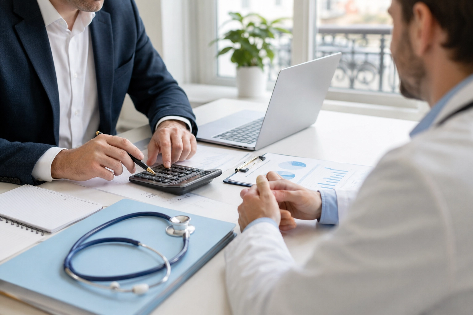 Expert-comptable accompagnant un professionnel de sant&eacute; lib&eacute;ral &agrave; Paris dans sa gestion comptable et administrative